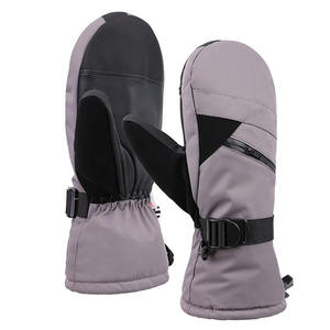 Gants de ski en cuir à doigts entiers, prix de gros, design personnalisé, imperméables, respirants, protection UV, anti-rides, doux - Product Image 1