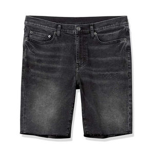 Distressed Denim <b>Jeans</b> <b>Shorts</b> Vintage Streetwear Custom Logo Embroidery Black Casual Straight Washed Woven Baggy Jorts <b>for</b> <b>Men</b> - Product Image 1