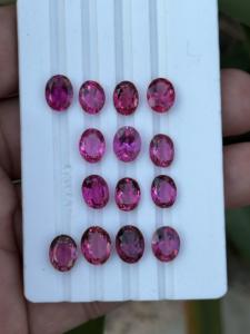 Rubellite พลอยทัวร์มาลีนธรรมชาติสุดฮอตพลอยสีชมพูแบบวงรีตัดเป็นล้านๆสำหรับเครื่องประดับอัญมณีรวมทั้งความร้อน - Product Image 3