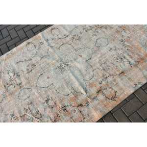 พรมวินเทจขนาด 4.4x8.4 ฟุต พรมตุรกี พรมลายจุดสีเทา-น้ำเงิน - Product Image 5