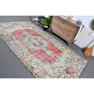 Tapis turc vintage rouge vert 5,2x9,1 pieds - Product Image 4