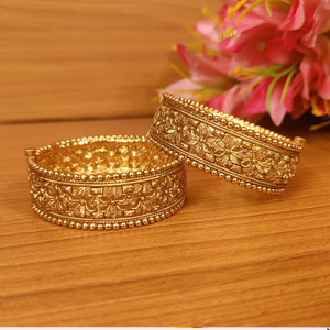 Brazalete de latón artístico chapado en oro Estilo clásico para uso diario y forro exterior oxidado para fiestas como regalo - Product Image 3