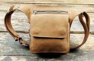 High Quality Custom Patterned Vintage Belt <b>Pouch</b> LWB-0134 Stylish Chest Sling <b>for</b> <b>Men</b> with Zipper Closure Made in Pakistan - Product Image 4