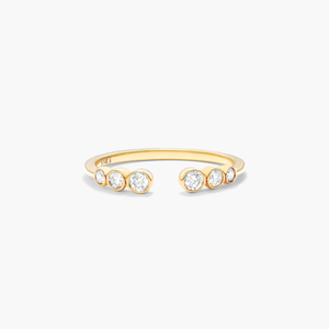 Anillo de banda chapado en oro de 10K de diseño moderno, elegante Diamante de lujo cultivado en laboratorio para boda, uso diario, anillos finos de compromiso romántico - Product Image 2
