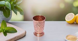 Fabriqué à la main Beautyfull en relief cuivre métal tasses en verre menthe Julep tasse verres accessoires - Product Image 3