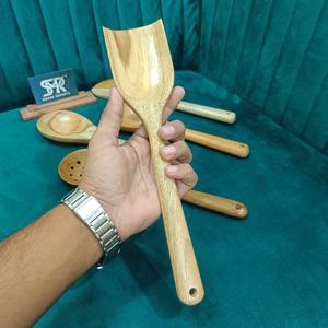 Juego de Cucharas de Cocina Elegantes y de Lujo Hechas a Mano con Madera de Teca Natural, 5 Utensilios de Cocina Duraderos, Resistentes al Calor y Ecológicos para una Cocina Saludable - Product Image 6