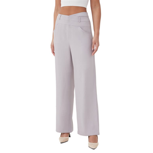 Pantaloni a Gamba Larga Elodie 4th & Reckless a Vita Alta in Lilla Taglia XL, Traspiranti in Tela con Chiusura Elastica in Vita - Product Image 1