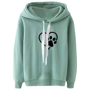 OEM de alta calidad de algodón polar impreso sudaderas de manga larga Mujer pulóver con capucha de invierno de gran tamaño de diseño Casual sólido - Product Image 2