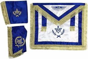 Conjunto de rito escocés de 33 grados-WINGS UP Conjunto de banderas de todos los países Arco real Delantal vestido completo con respaldo azul Servicio OEM - Product Image 3