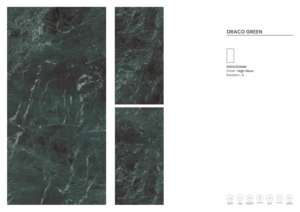 Azulejos de Porcelana de Alta Calidad con Diseño Italiano y Acabado Brillante, Color Verde Draco - Product Image 2