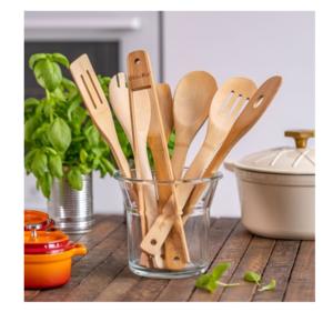 Premium Handmade Wooden Kitchen Utensil <b>Set</b> Including Brown Serving & Cooking Spoons Made in India with <b>Silicone</b> Material - Product Image 6