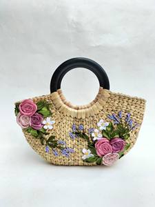 Jacinto de agua natural hecho a mano Colección de bolsos de dos correas Estilo ecológico audaz Playa de verano abierta a la moda - Product Image 6