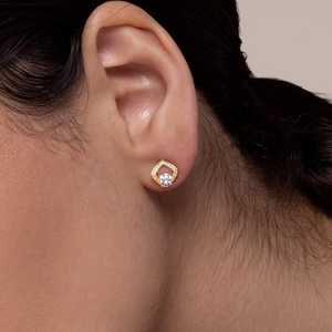 92.5 <b>Silver</b> <b>Stud</b> <b>Earrings</b> Geometric Design for Wedding Occasions-191346 - Product Image 3