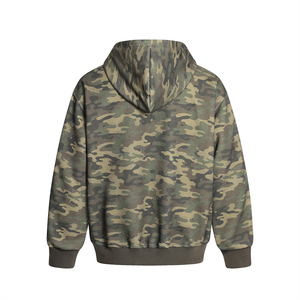 Veste à capuche camouflage tendance américaine, sweat-shirt sportif ample pour homme avec broderie de badge à trois barres et capuche - Product Image 2
