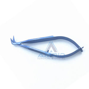 Ciseaux de kératoplastie courbés latéraux ophtalmiques en titane, outil de formation pour instruments microchirurgicaux, 1 pièce - Product Image 3