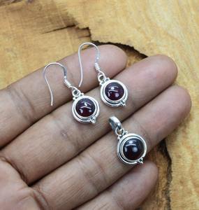 Boucles d'oreilles classiques faites à la main, ensemble de pendentifs solides 925, bijoux pour femmes, argent Sterling 925, Onyx noir, pierres précieuses, cadeau de style Boho pour - Product Image 2