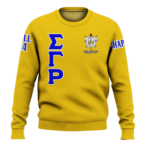 Sweat-shirt à col rond bleu et or Sigma Gamma Rho Sorority 1922, vêtements grecs, polaire premium, pull pour femme, tenue d'hiver tendance - Product Image 1