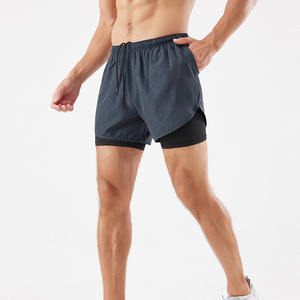 Wholesale <b>Men</b> Running <b>Shorts</b> Breathable Fitness <b>Black</b> Double Layer <b>Shorts</b> <b>Men</b> New Stretchy Workout Training Bodybuilding <b>Short</b> - Product Image 4