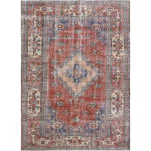 Alfombra de Lana Anudada a Mano de Gran Tamaño, Diseño de Medallón Rojo y Naranja, para Sala de Estar, Pasillo o Dormitorio - Pae-2338 - Product Image 1