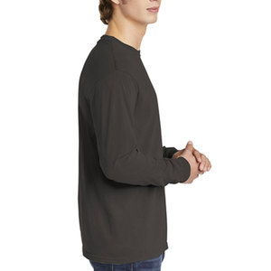 Vente en gros personnalisée T-shirts à manches longues pour hommes unis avec impression de logo en coton vierge Flecce grande taille - Product Image 3
