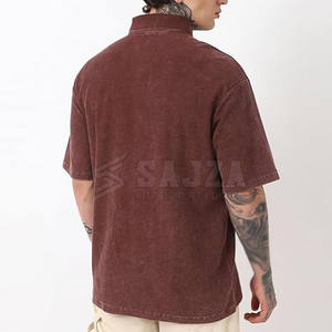 T-shirts polo délavés à l'acide de haute qualité de couleur personnalisée T-shirts polo délavés à l'acide coupe ajustée T-shirts polo délavés à l'acide logo personnalisé - Product Image 2