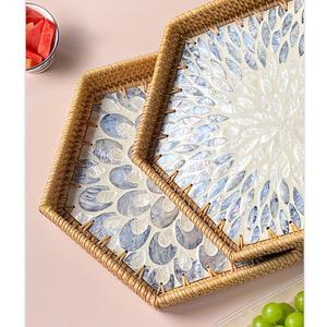 หวายแม่ของฝังมุก,ถาดใส่ขนมขนมอาหรับรอมฎอนมูบารัค Eid ถาดตกแต่งฝังไม้ม็อบเค้ก - Product Image 2