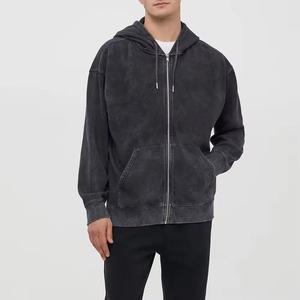 Sudadera con capucha de algodón 100% de peso pesado de gran tamaño personalizada para hombre, sudaderas lavadas vintage desgastadas lavadas con piedra ácida - Product Image 1
