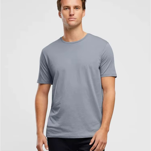 Vente en gros de t-shirts en coton pour hommes, col rond, basiques, personnalisables - Product Image 4
