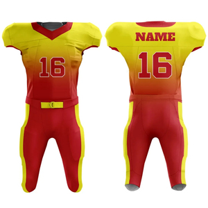 Uniformes de Fútbol Americano de Calidad Única al por Mayor, Conjunto de Pantalones y Jersey Sublimado Negro y Azul para Hombre, Cuello en V, Sin Mangas, Ajustado, para Adulto - Product Image 6