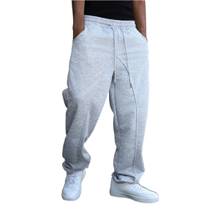 Pantalon de survêtement ample 100% coton pour hommes, haute qualité, avec cordon de serrage, jambe large, évasée, style streetwear droit et tendance - Product Image 5
