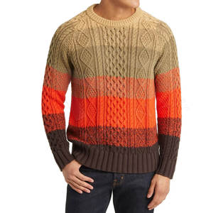 Suéter cálido de invierno con cuello redondo de la mejor calidad para hombre, diseñador personalizado de fábrica, lana tejida a mano transpirable - Product Image 2