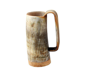 Mug en corne de buffle artisanal authentique, couleur naturelle, design moderne et luxueux, passe au lave-vaisselle, personnalisable pour la bière, le thé, le whisky - Product Image 4