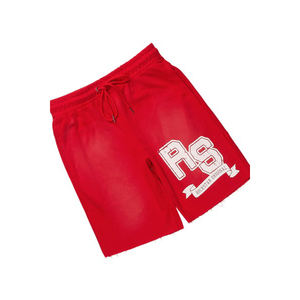 Camiseta de algodón de alta calidad Pantalones cortos con cordón Conjunto de hombre Personalizado Sun Fade Wash Empalme Serigrafía Colección de verano-Fábrica - Product Image 6