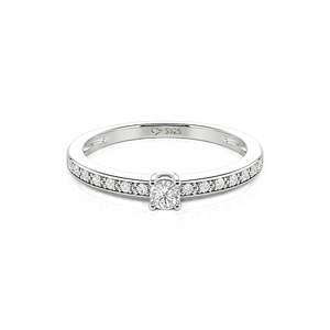 Jeulia Minimalist Oval Cut Pave Promise <b>Ring</b> 18K Gold Plated Sterling Silver - Product Image 1
