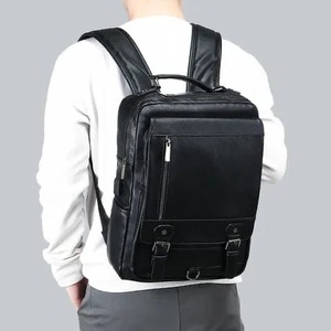 Unisex <b>Brown</b> <b>Leather</b> Roll Top Tactical Backpack Comfortable Stylish Sport Travel <b>Laptop</b> <b>Bag</b> for Men Women Fashionable Design - Product Image 2