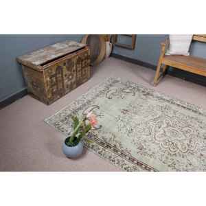 Alfombra Turca Vintage de 4.6x7.8 pies (139x238 cm), Alfombra Abstracta Verde - Product Image 5