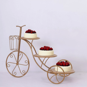 ที่วางโชว์เค้กโลหะ3ชั้นสีทองโต๊ะวางขนมหวานสุดหรูสำหรับงานปาร์ตี้ชุดอุปกรณ์ทำเค้ก - Product Image 3