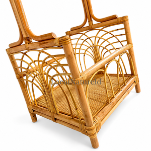 Porte-vêtements sur pied en rotin avec panier de rangement, pliable, pour chambre et entrée - Product Image 2