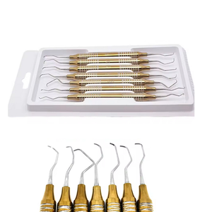 Kit de curettes dentaires Gracey en acier inoxydable, manuel, 7 pièces, instruments de détartrage et de planification radiculaire, professionnels - Product Image 1