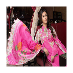 2023 été pelouse chemises robe nouveau manches longues pakistanais Shalwar kameez indien chemise robe femmes - Product Image 2