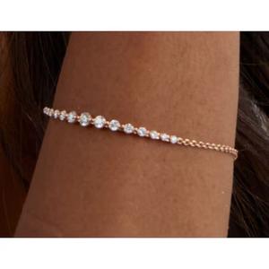 Bracelet demi-diamant cultivé en laboratoire 10k 14k 18k Gold White Yellow Rose Bracelets Cadeau personnalisé pour les femmes à faire sur commande HPHT CVD - Product Image 1