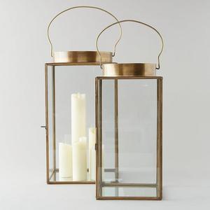 Grande lanterne à bougie extérieure en métal noir et verre avec poignée en métal pour la décoration extérieure et intérieure de la maison - Product Image 6
