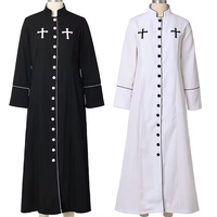 Haute Qualité Adulte Roman Cass Robe pour Église Clergé Prêtre Costume Robe Cape Pantalon Col Debout pour L'été De Noël