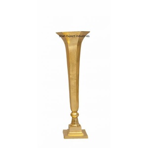 Florero de trompeta de flor de boda de Metal de mesa dorada florero de centro de mesa de boda para decoración de eventos de boda - Product Image 6
