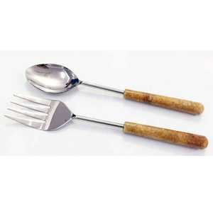 Juego de servidor de ensalada con mango de resina para boda, vajilla de acero inoxidable, elegante juego de servidor de ensalada, accesorios de cocina, utensilios de cocina - Product Image 5