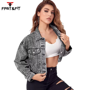 Venta caliente de encargo de las mujeres de mezclilla Chaquetas de mezclilla de estilo de ajuste de algodón de mezclilla Chaqueta de las mujeres para la venta - Product Image 3
