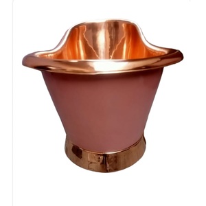 สีชมพูสีอ่างอาบน้ำทองแดงรองเท้าแตะคู่ฐานเอียงฟรียืน Patina เสร็จสิ้นทองแดง shined อ่างอาบน้ำที่กำหนดเอง - Product Image 1