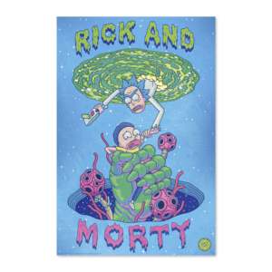 Póster Enmarcado de Rick y Morty de Estilo Moderno, Material de Lienzo, Decoración de Pared para Cumpleaños, Póster de Papel - Product Image 1