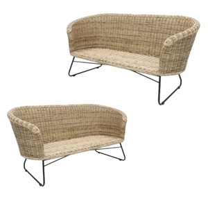 เฟอร์นิเจอร์กลางแจ้งโซฟาสวนหวายหวายสองที่นั่งเฟอร์นิเจอร์ลานใช้โดยตรงผลิตภัณฑ์คุณภาพสูงในราคาไม่แพง - Product Image 2