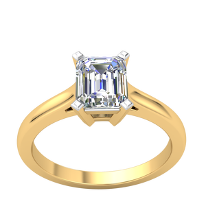 แหวนหรูหราดีไซน์คลาสสิกสีทอง9K ของผู้หญิงพร้อม1.01Cts ชัดเจนเทียบกับเพชรที่ปลูกในแล็บเครื่องประดับทรงกลมตัดอย่างปราณีต - Product Image 4